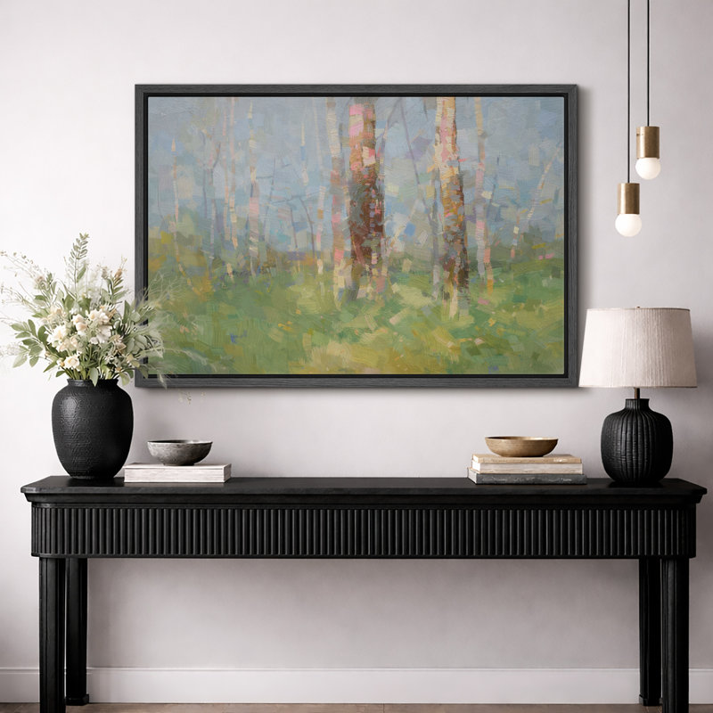 «Soft Soft Abstract Forest Landscape», chambre à coucher, impression sur toile, impression sur toile encadrée