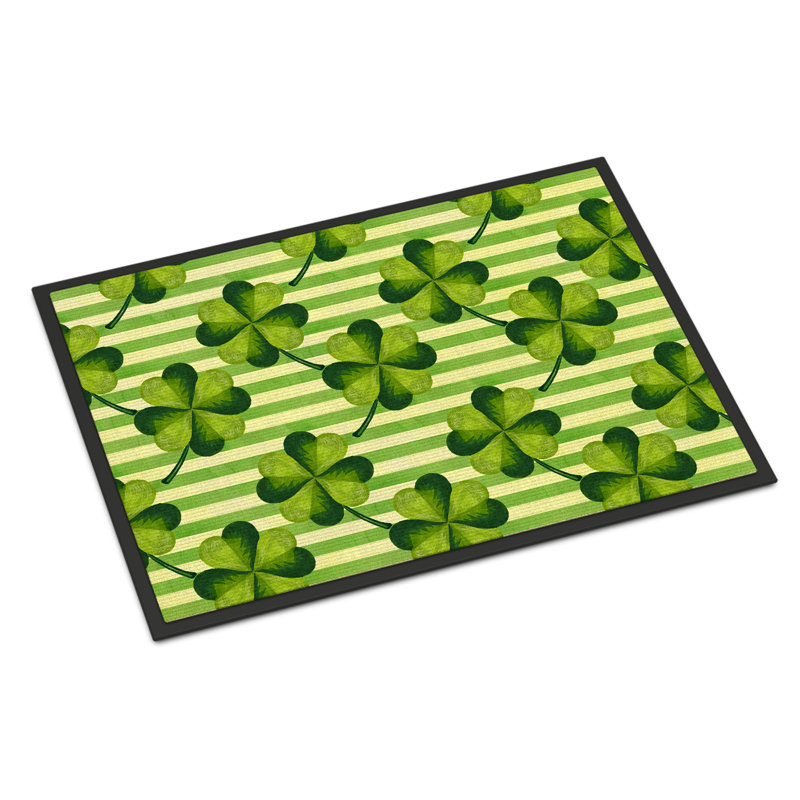 Adrienn Non-Slip St. Patrick's Day Outdoor Doormat, Rectangle 1'6 x 2'3"