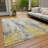 Machine Washable Indoor/Outdoor Xhevrie Yellow Rug-239031783