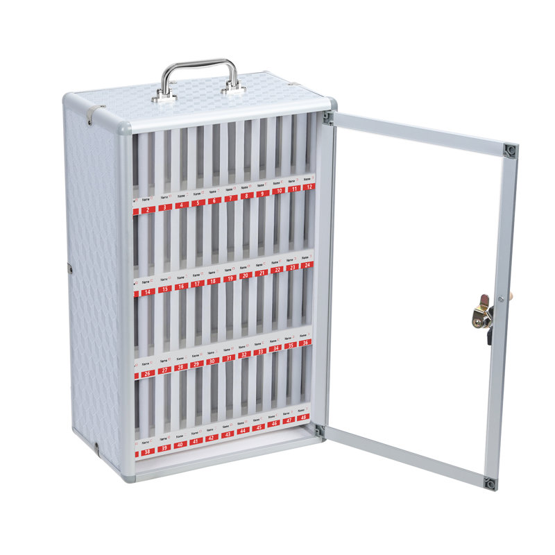 Casier pour téléphone portable, casier de rangement pour tableau de poche en alliage d'aluminium, armoire de rangement murale pour téléphone portable avec poignée et verrou de sécurité pour bureau, salle de classe, salle de sport