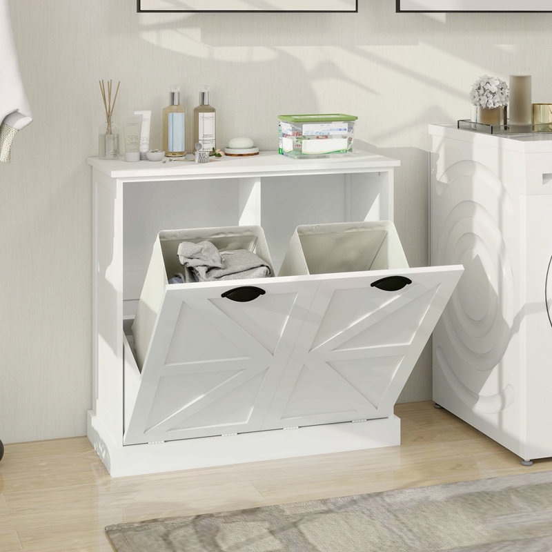 Two-Compartment Tilt-Out Laundry Sorter Cabinet