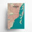 « miami city map », reproduction d’impression sur affiche en tricolore-31736690