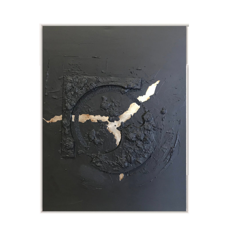 Velora Single Picture Frame Painting on Wood, 120 cm H x 120 cm W, Walnut