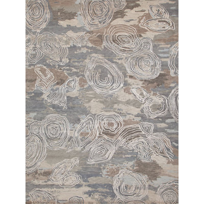 Palermo Abstract Area Rug in Charcoal/Gray/Taupe/Brown