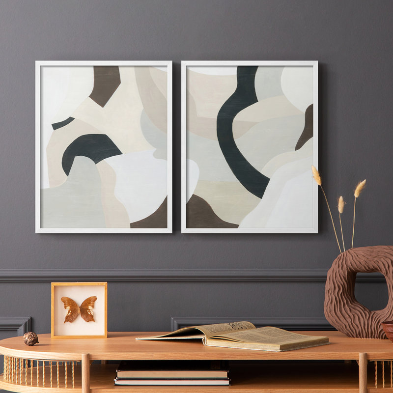 «I Shifting Neutrals», impression encadrée de qualité supérieure - prête à être accrochée - aucun clou requis - aucun clou requis