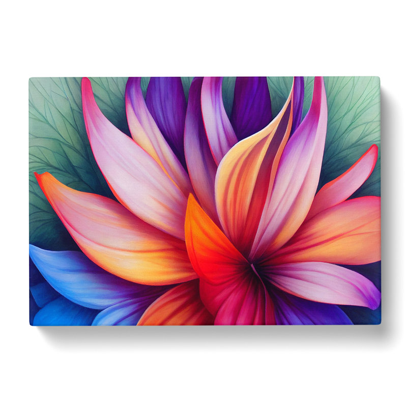 Enlightening Modern Flower - Wrapped Canvas, 35cm H x 50cm W x 3cm D