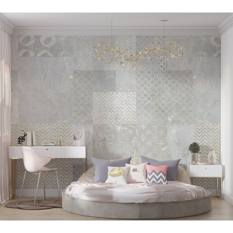 Carreaux de mosaïque en béton Kadance, L 82 po x l 118 po, Non tissé