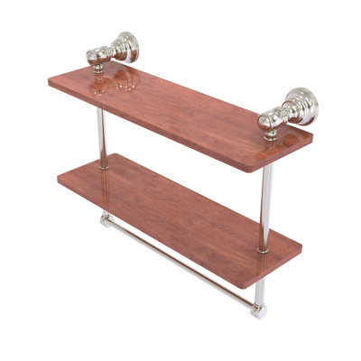 Freyja 2 Piece Ironwood Solid Wood Tiered Shelf with Towel Bar