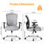 Fauteuil de bureau ergonomique en filet Lisabella de 26,7 po pour 500 lb avec support lombaire réglable-263360803