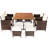 Negril 8 - Person Acacia Wicker Patio Dining Set with Square Table , Cushions Included-2047571665
