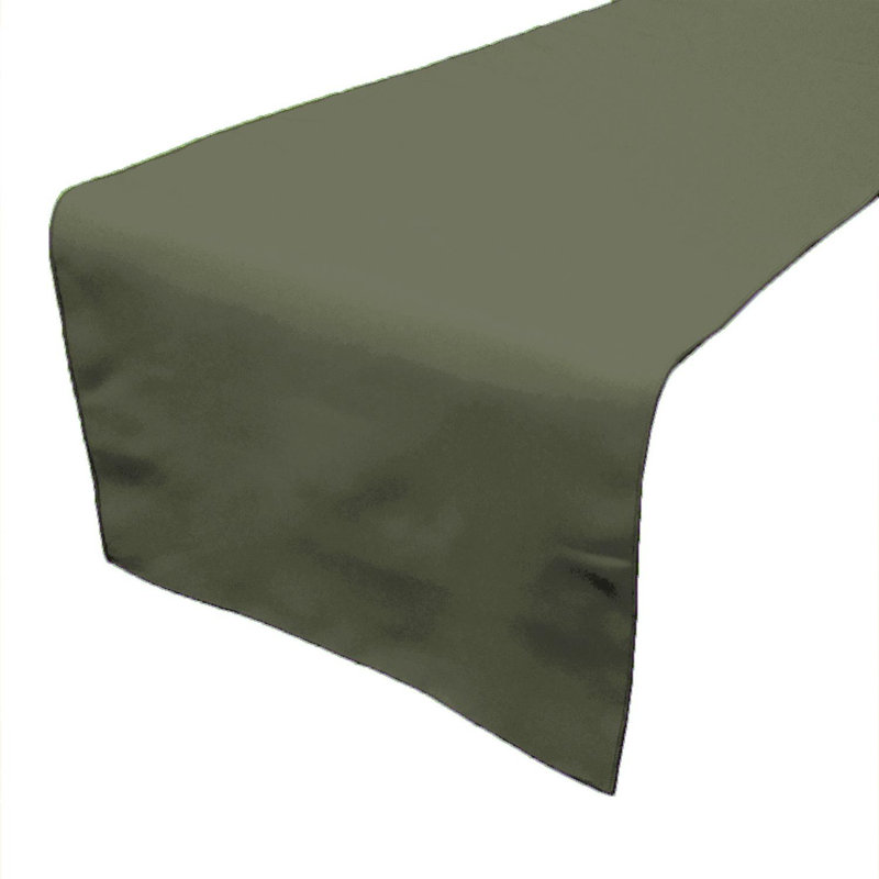 Ollig Rectangle Polyester Table Runnner, 108" x 24" , Dark Sage