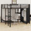 Lit superposé en métal avec garde-robe et bureau pliable