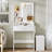 Compact Makeup Vanity Set with Lighted Mirror and Power Outlet