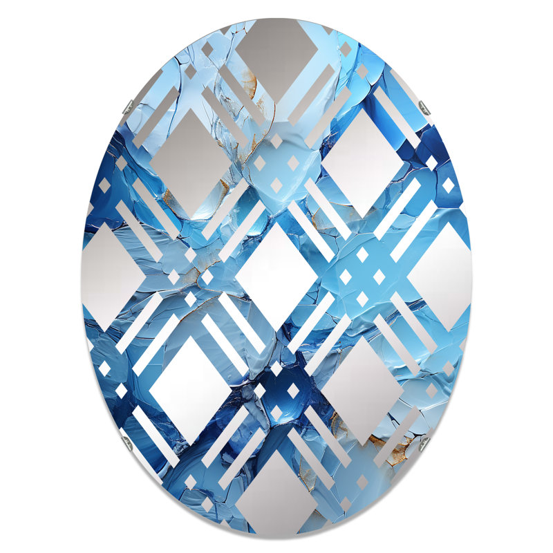 Minimalisme Groenland Geode Explosion - Miroir décoratif à carreaux-MIR113319-Ovale, 35,4 po x 23,6 po