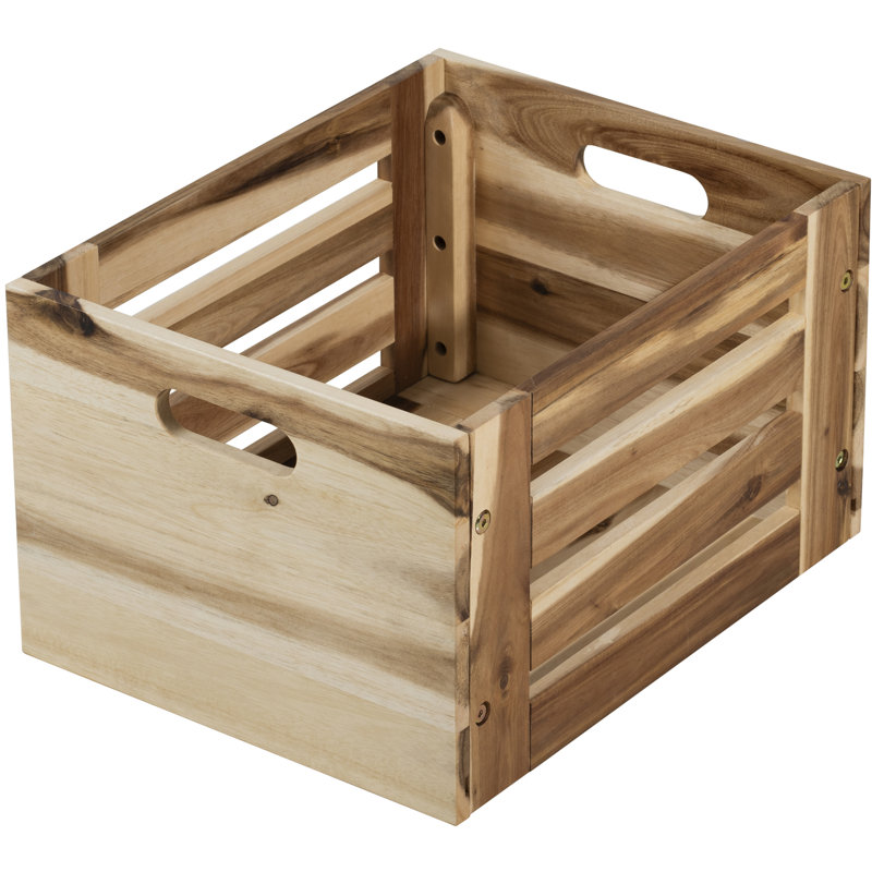 Caisse en bois massif Millwood Pines, Naturel