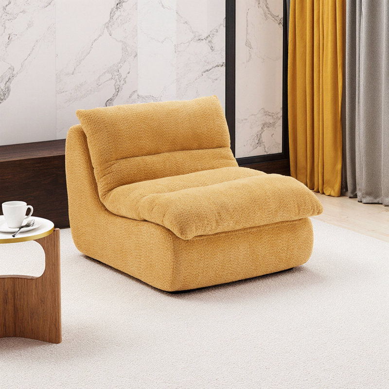 Fauteuil d'appoint Cloud Comfort - Fauteuil à billes ergonomique pour le salon, la chambre à coucher et le bureau, Jaune