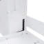 Grand lit escamotable mural avec placard, tiroirs et tablettes, blanc