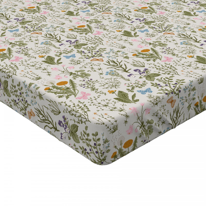 Microfiber Floral Fitted Sheet, Twin XL Fitted Sheet, Black Dream