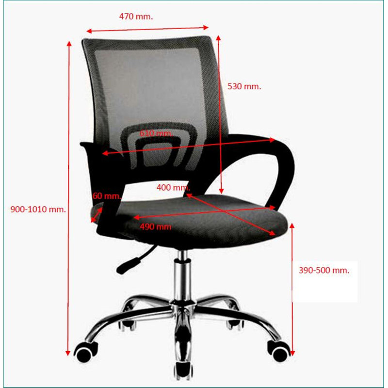 Anbritt Polyester Blend Executive Chair, Gray