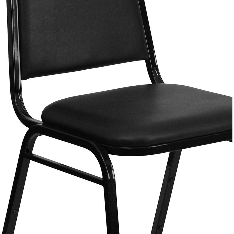 Trapezoidal Back Banquet Chair, Black Vinyl/Black ...