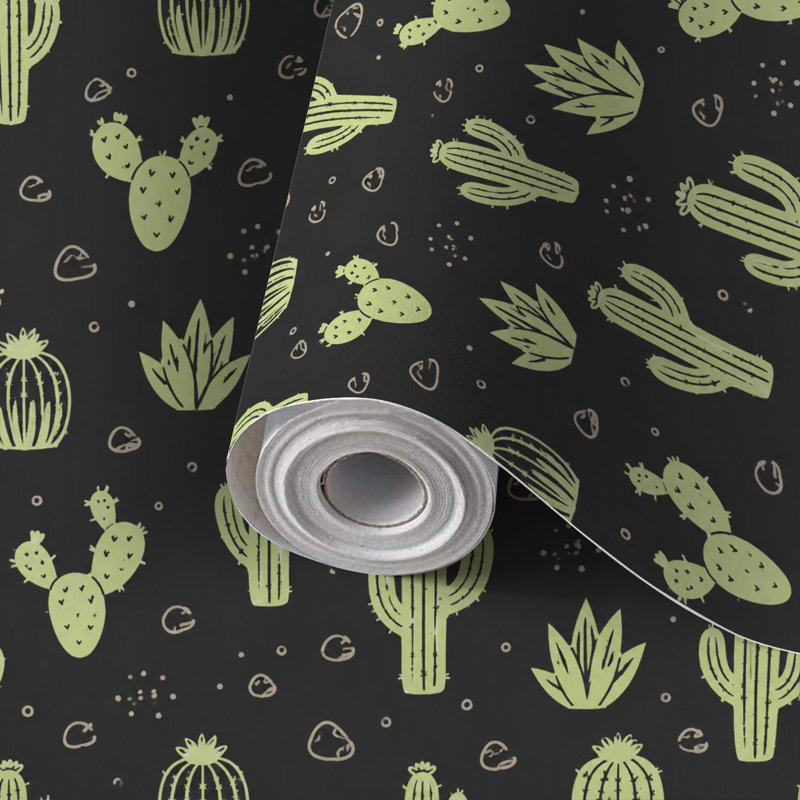 Papier peint auto-adhésif Cactus Boho, 117.6" L x 22.8" W