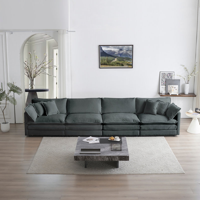 Sofa, 4 Seater Sofa, Chenille Sofa, For Living Room, Gray
