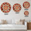 Carreaux marocains orange, collage I - horloge murale bohémienne-36851023
