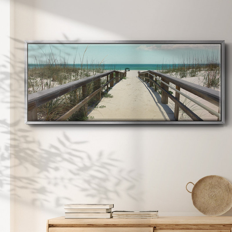 Welcome to Paradise - reproduction sur toile avec cadre flottant, H 24 po x l 60 po x P 1,5 po, Argent