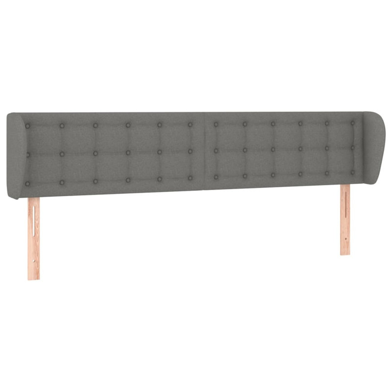 Headboard, 88cm H x 203cm W x 23cm D, Dark Grey Fabric
