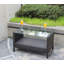 Table basse pour l'extérieur avec mobilier en verre trempé transparent