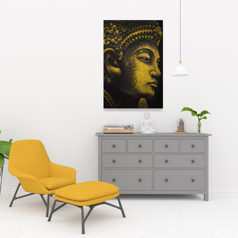 Bouddha indonésien - Toile dorée pour décoration intérieure