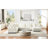 Beige Corduroy Sectional With Ergonomic Curved Spacious U-Shaped Living Room In