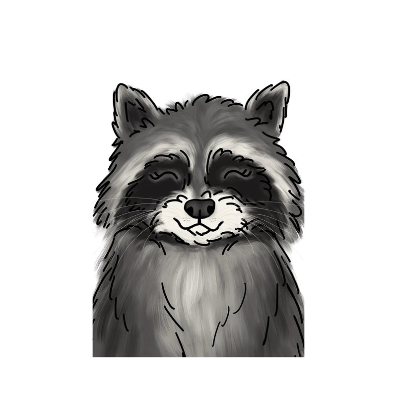 Raccoon by Katie Bryant - Wrapped Canvas Gallery-Wrapped Canvas Giclée, 20.32 cm H x 30.48 cm W