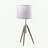 34.25" - 29.25" In Mid-Century Adjustable Tripod Chrome/Silver Metal Table Lamp