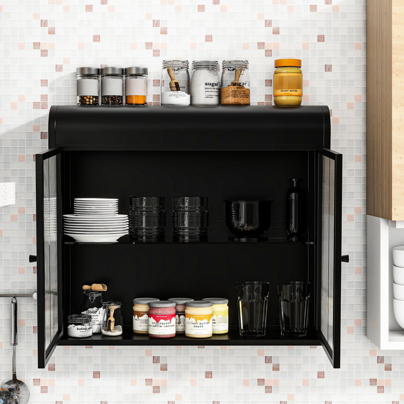 2-door Storage Cabinet - Antique Black, Style, Electrostatic Powder Coating For Rust Resistance Bathroom, Living Room, And Office Removable Shelves, Easy Installation