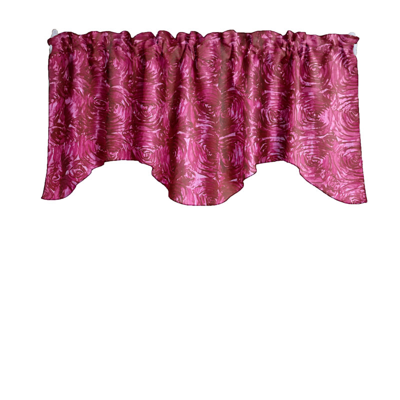 Cantonnière florale festonnée l 58 po, Fuchsia