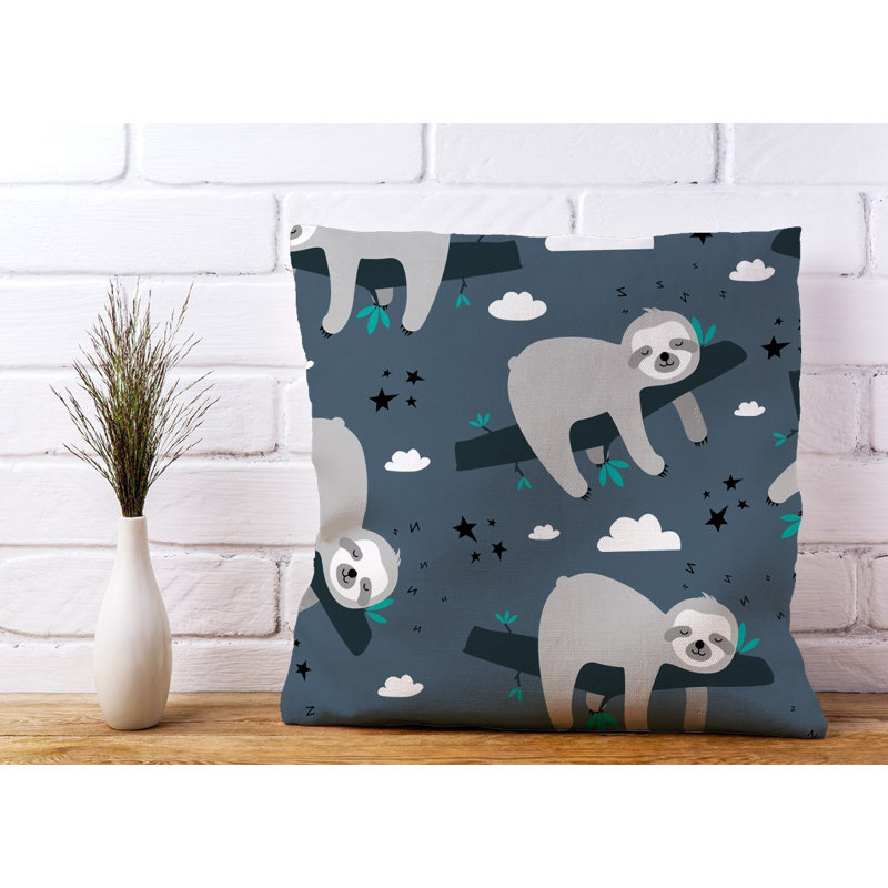 Healdton Sleeping Sloth Square Throw Cushion