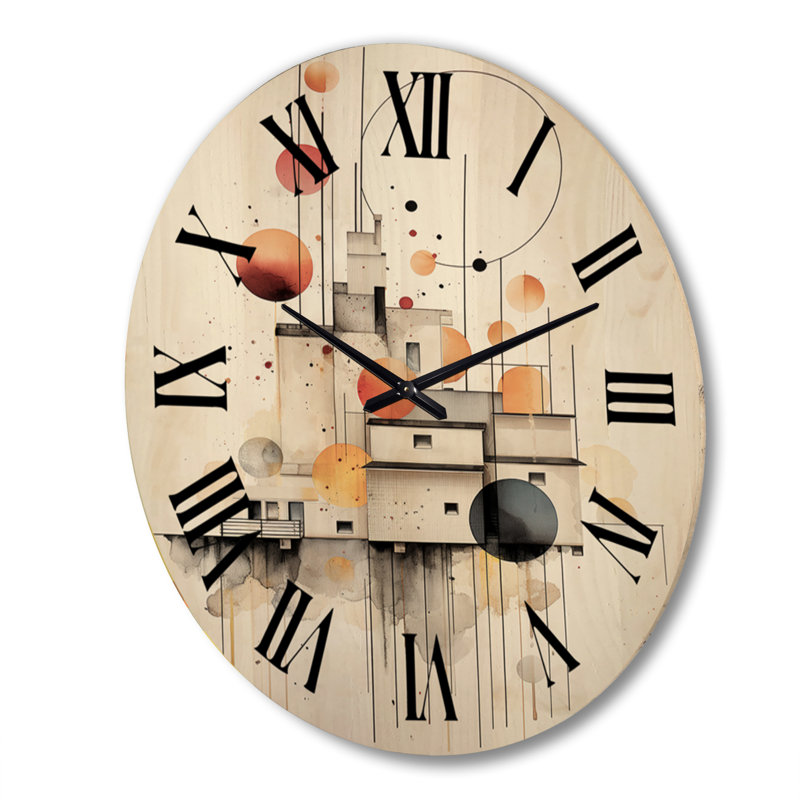 Horloge murale géante moderne en bois Discovery, Très grand
