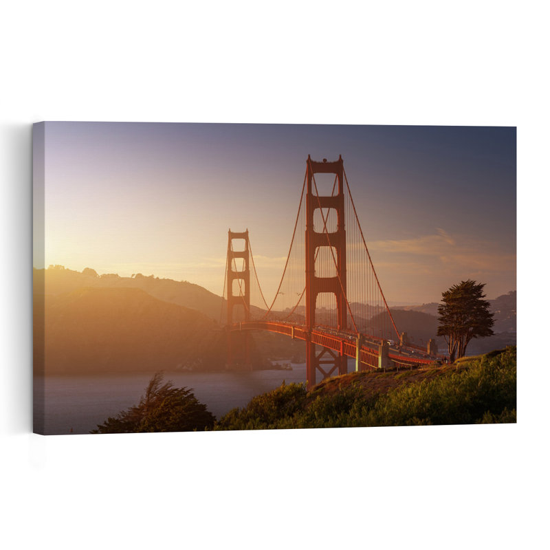 Porte d'or du Sud. Affiche murale abstraite d'architecture contemporaine. Architecture urbaine., 24" H x 36" W