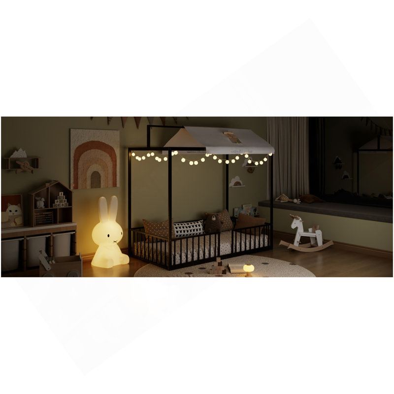 Lit convertible 3-en-1 Montessori, Noir