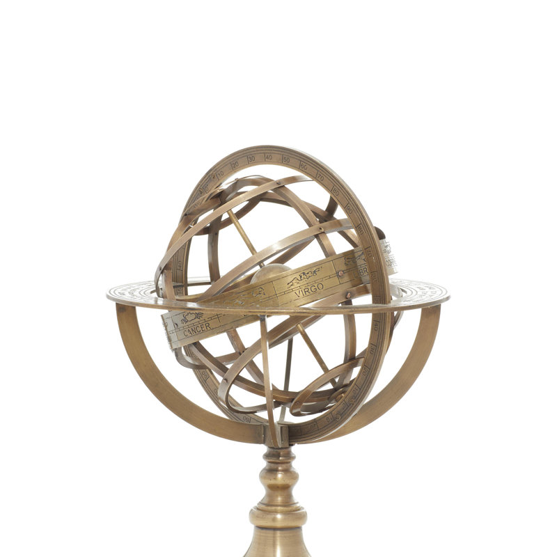 Globe terrestre en laiton et boussole