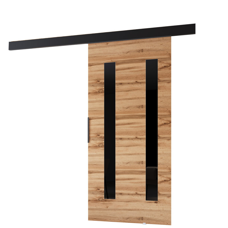 Sliding Door Prim H, Interior Door, Wotan Oak/Black, 76cm x 205cm