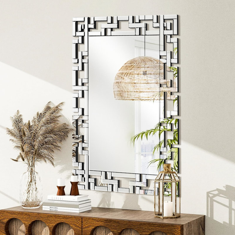 Miroir d'appoint Kendleshire, Argent,  39,2 po x 27,4 po