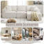 3 Seater Corduroy Corner Sectional-1021118777