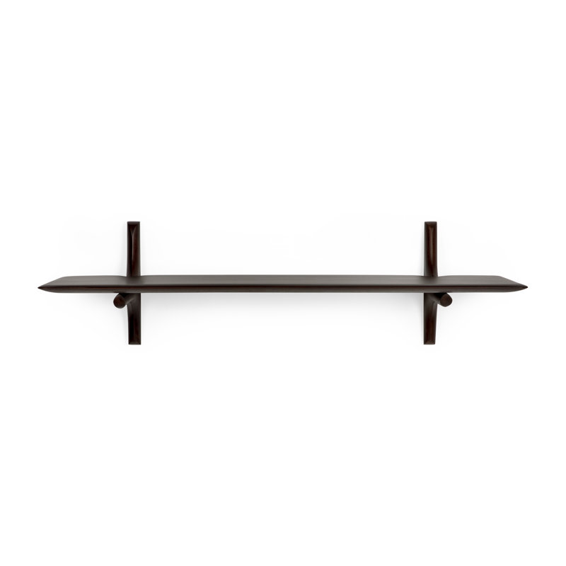 PI Mahogany Solid Wood Bracket Shelf, 11" H x 39.5" W x 14" D