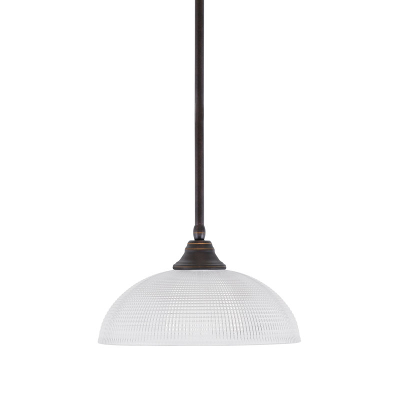 Luminaire suspendu avec tige en verre transparent 13 po Any, Bronze huilé