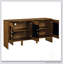 Buffet Mid-Century moderne avec rangement, console de télévision et motif géométrique pour un usage domestique polyvalent