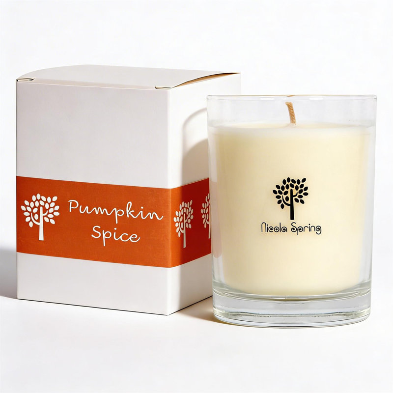 Nicola Spring 160g Pumpkin Spice Soy Wax Candle - Autumn Spiced Jar