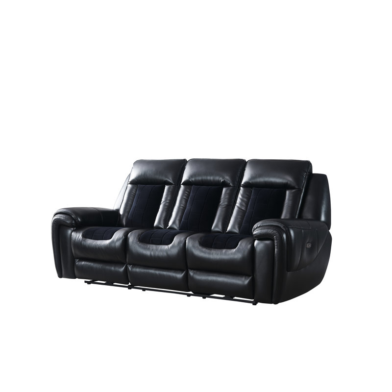 Tissu contemporain inclinable avec DEL, largeur de produit de 38,6 po, velours noir élégant, puissance de 38,6 po 3