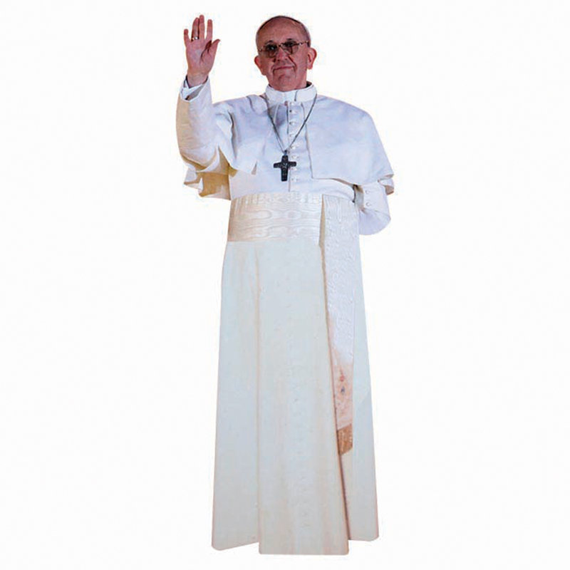 Accroche en carton pope francis